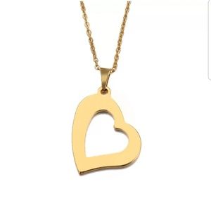 Stainless Steel Necklace Lover's  Heart Go…